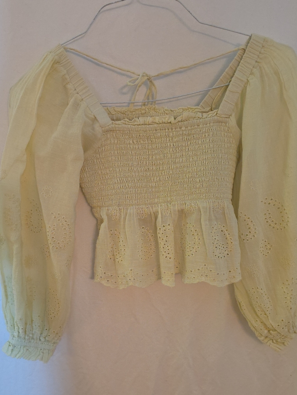 American Eagle Pale Yellow Crop-top.